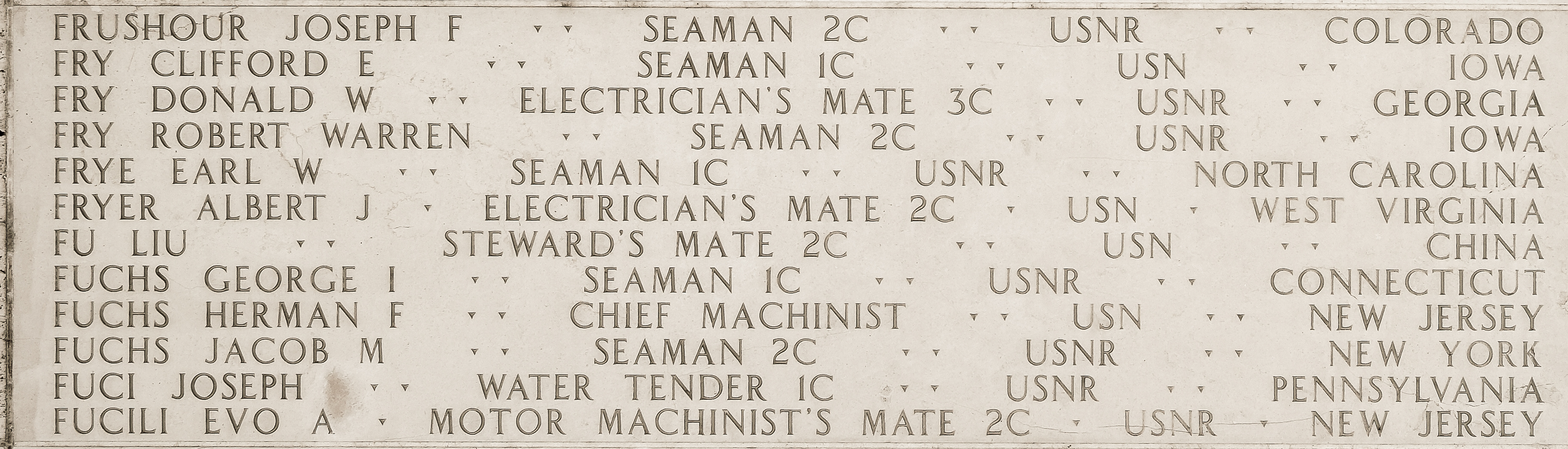 Jacob M. Fuchs, Seaman Second Class